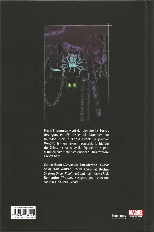 Verso de l'album Venom Tome 4 Une bande de sauvages