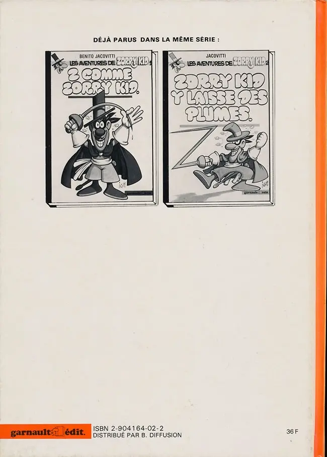 Verso de l'album Zorry Kid Tome 3 Tout part en fumée
