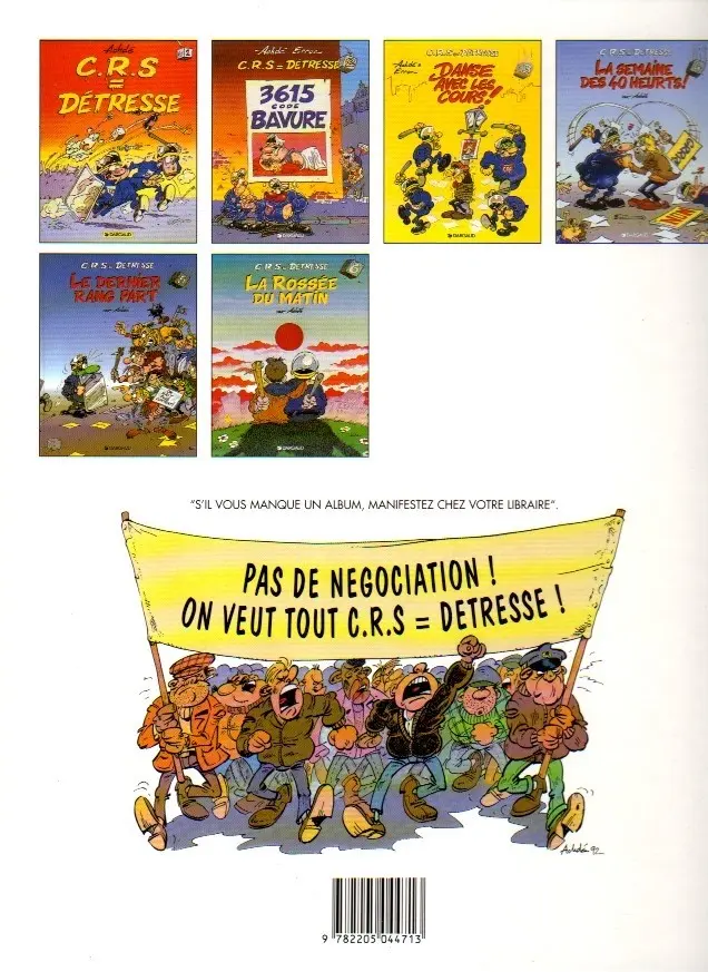 Verso de l'album CRS = Détresse Tome 4 La Semaine des 40 heurts !