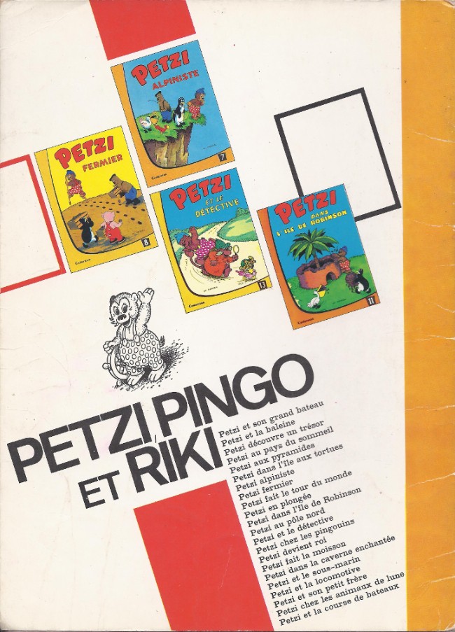 Verso de l'album Petzi Tome 4 Petzi au pays du sommeil