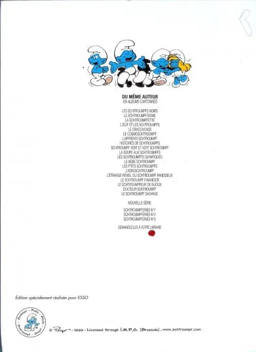 Verso de l'album Schtroumpferies Tome 1