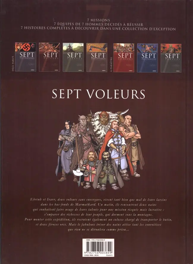 Verso de l'album Sept Cycle 1 Tome 2 Sept voleurs
