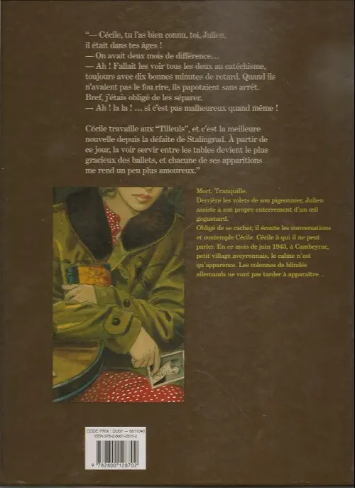 Verso de l'album Le Sursis Première partie