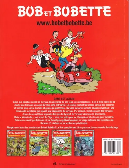 Verso de l'album Bob et Bobette Tome 337 Game of drones