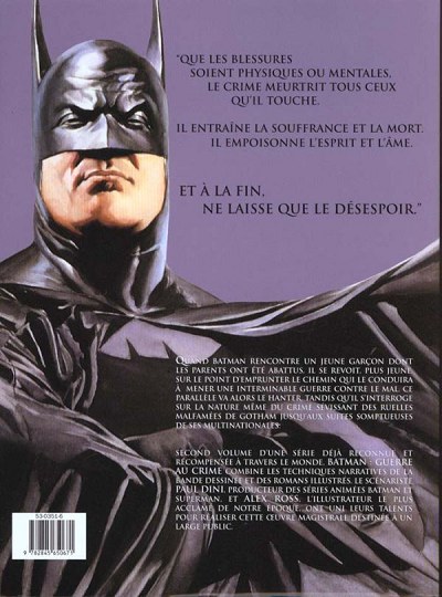 Verso de l'album Batman - Guerre au crime