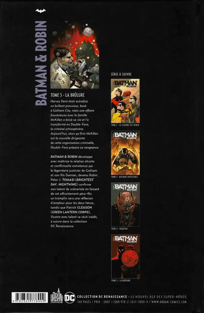 Verso de l'album Batman & Robin Tome 5 La Brûlure