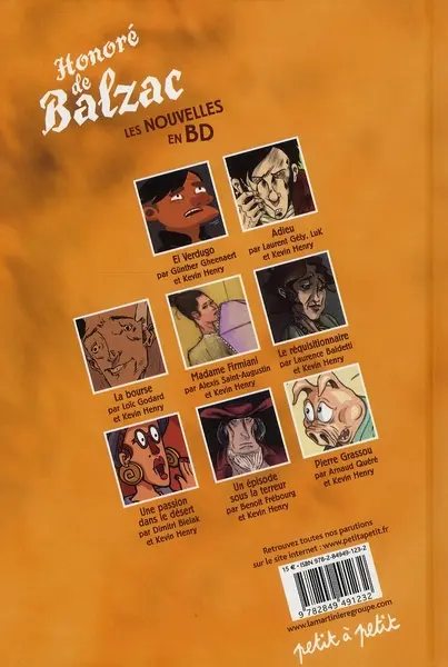Verso de l'album Poèmes en bandes dessinées Honoré de Balzac - Les Nouvelles en BD