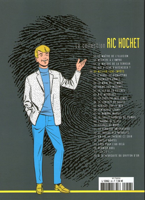 Verso de l'album Ric Hochet La collection Tome 56 Un million sans impôts