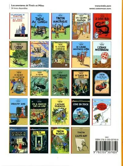 Verso de l'album Tintin Tome 21 Les bijoux de la Castafiore
