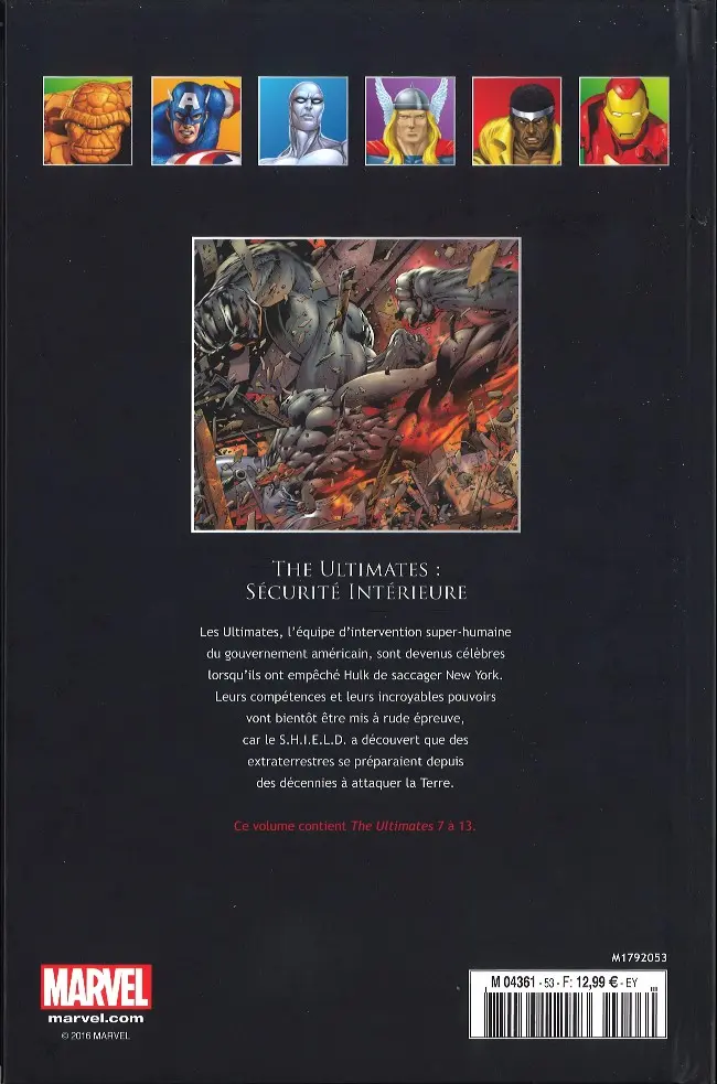 Verso de l'album Marvel Comics - La collection de référence Tome 53 The Ultimates - Sécurité intérieure