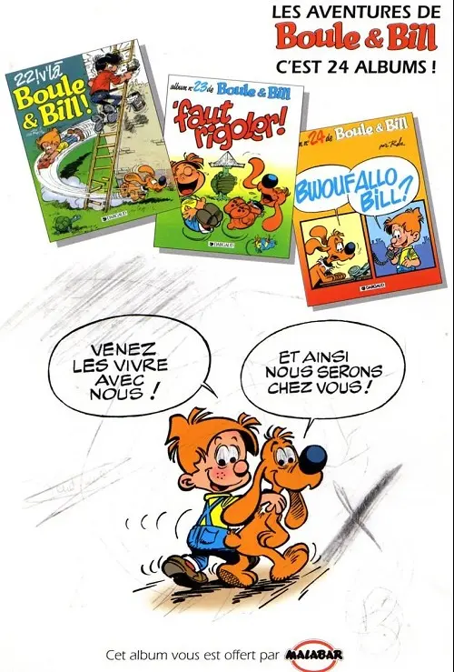 Verso de l'album Boule & Bill 'faut rigoler !
