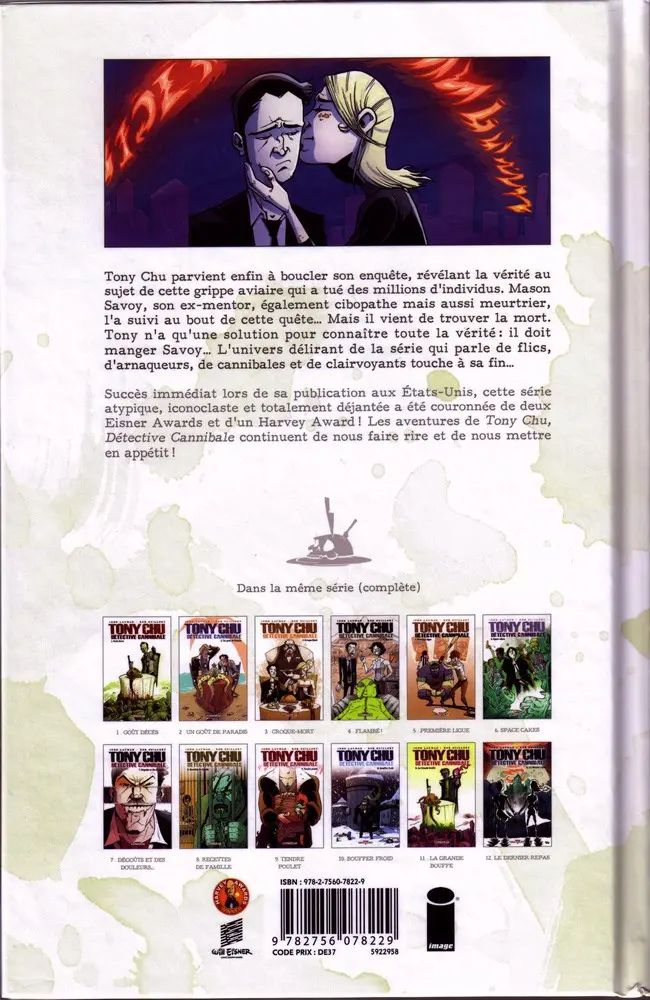 Verso de l'album Tony Chu - Détective cannibale Tome 12 Le Dernier repas
