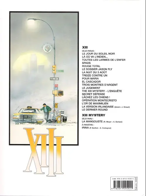 Verso de l'album XIII Tome 16 Opération Montecristo