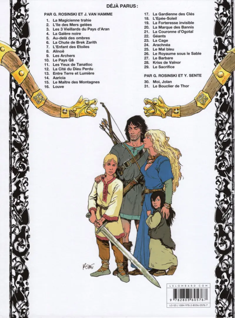 Verso de l'album Thorgal Tome 11 Les Yeux de Tanatloc