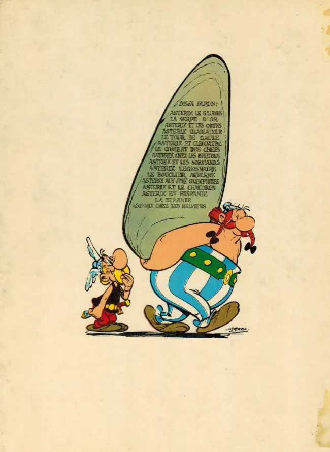 Verso de l'album Astérix Tome 4 Astérix gladiateur