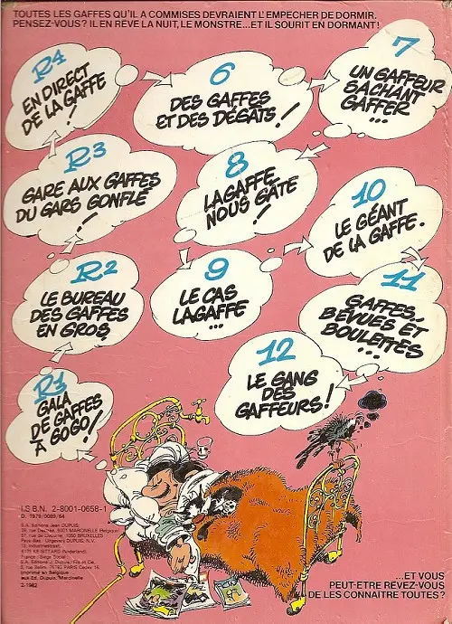 Verso de l'album Gaston Tome 13 Lagaffe mérite des baffes
