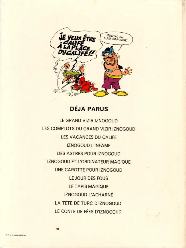 Verso de l'album Iznogoud Tome 11 La tête de Turc d'Iznogoud