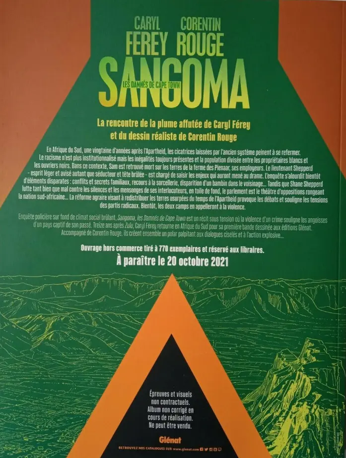 Verso de l'album Sangoma Les damnés de Cape Town