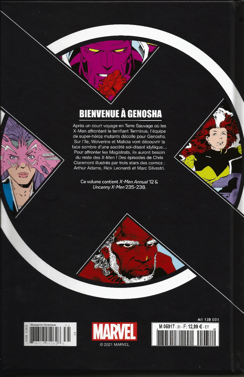 Verso de l'album X-Men - La Collection Mutante Tome 31 Bienvenue à Genosha