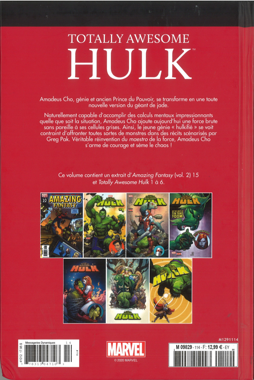 Verso de l'album Le meilleur des Super-Héros Marvel Tome 114 Tottally Awesome Hulk