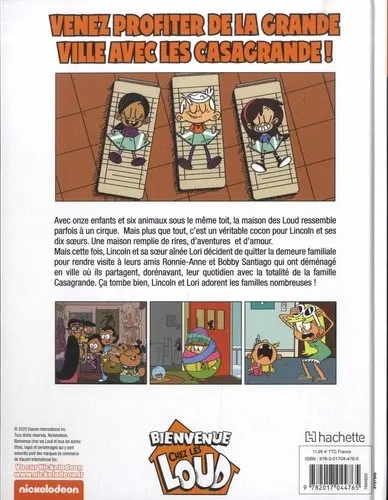 Verso de l'album Bienvenue chez les Loud Tome 8 Les Loud débarquent à la casa !