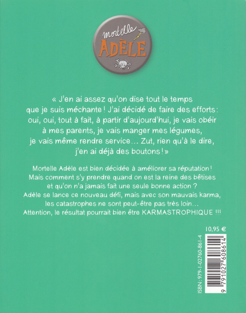Verso de l'album Mortelle Adèle Tome 17 Karmastrophique !