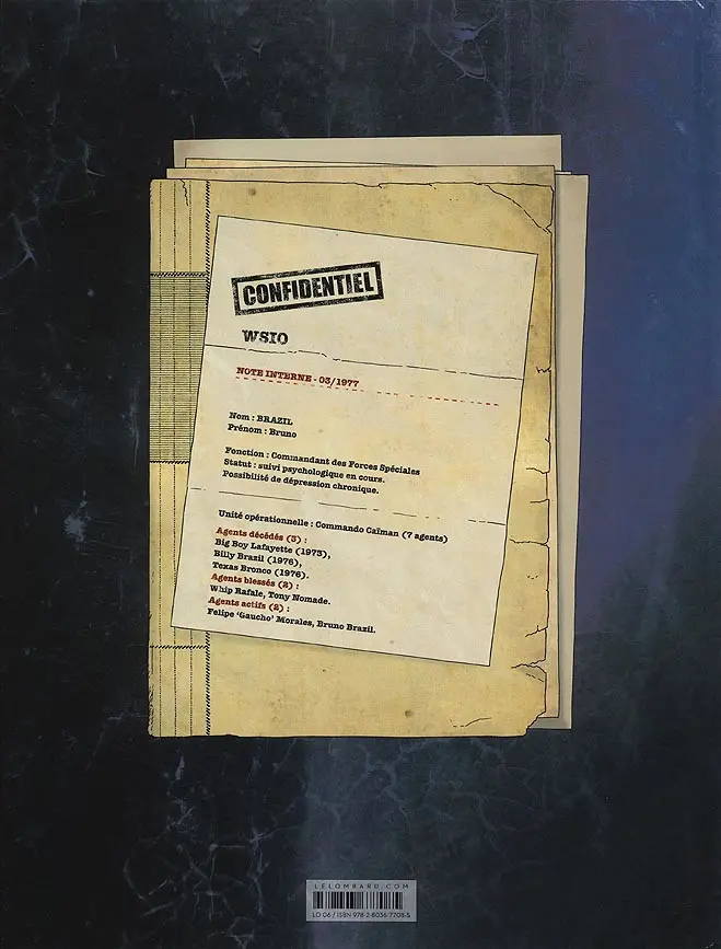 Verso de l'album Les nouvelles aventures de Bruno Brazil Tome 2 Black program
