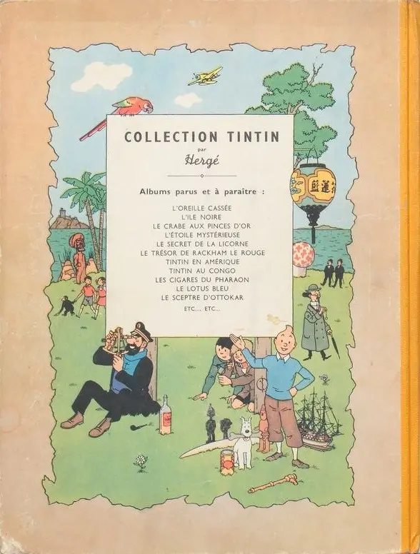 Verso de l'album Tintin Tome 12 Le Trésor de Rackham le Rouge