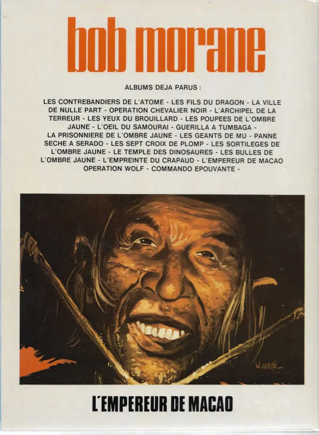 Verso de l'album Bob Morane Tome 27 L'empereur de Macao