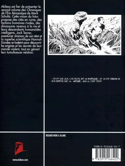 Verso de l'album Chroniques de l'ère Xénozoïque Tome Deux Le nouveau monde