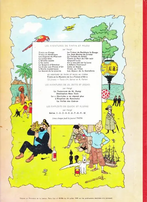 Verso de l'album Tintin Tome 17 On a marché sur la Lune