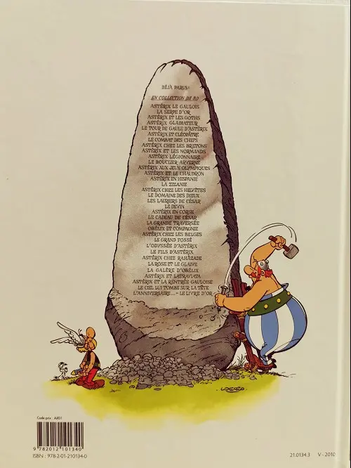 Verso de l'album Astérix Tome 2 La serpe d'or