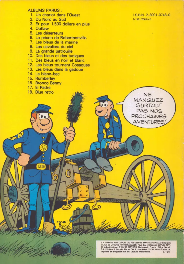 Verso de l'album Les Tuniques Bleues Tome 17 El padre