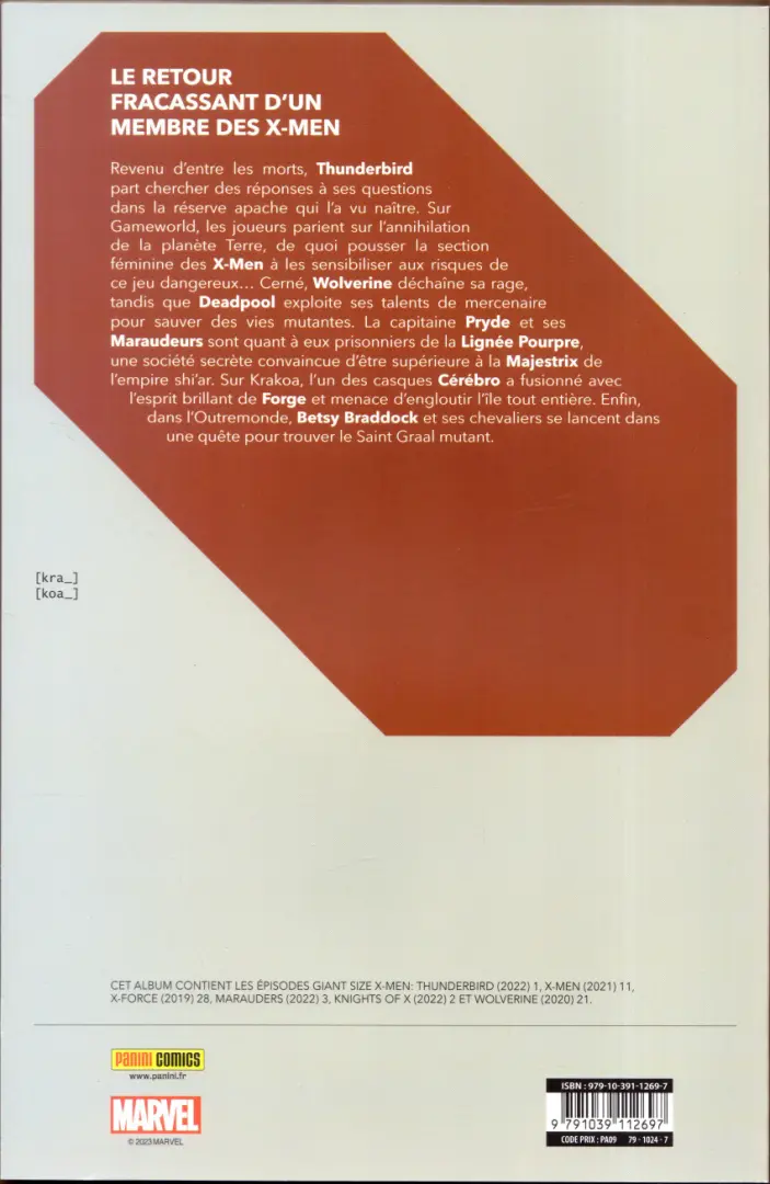 Verso de l'album Destiny of X Volume 04