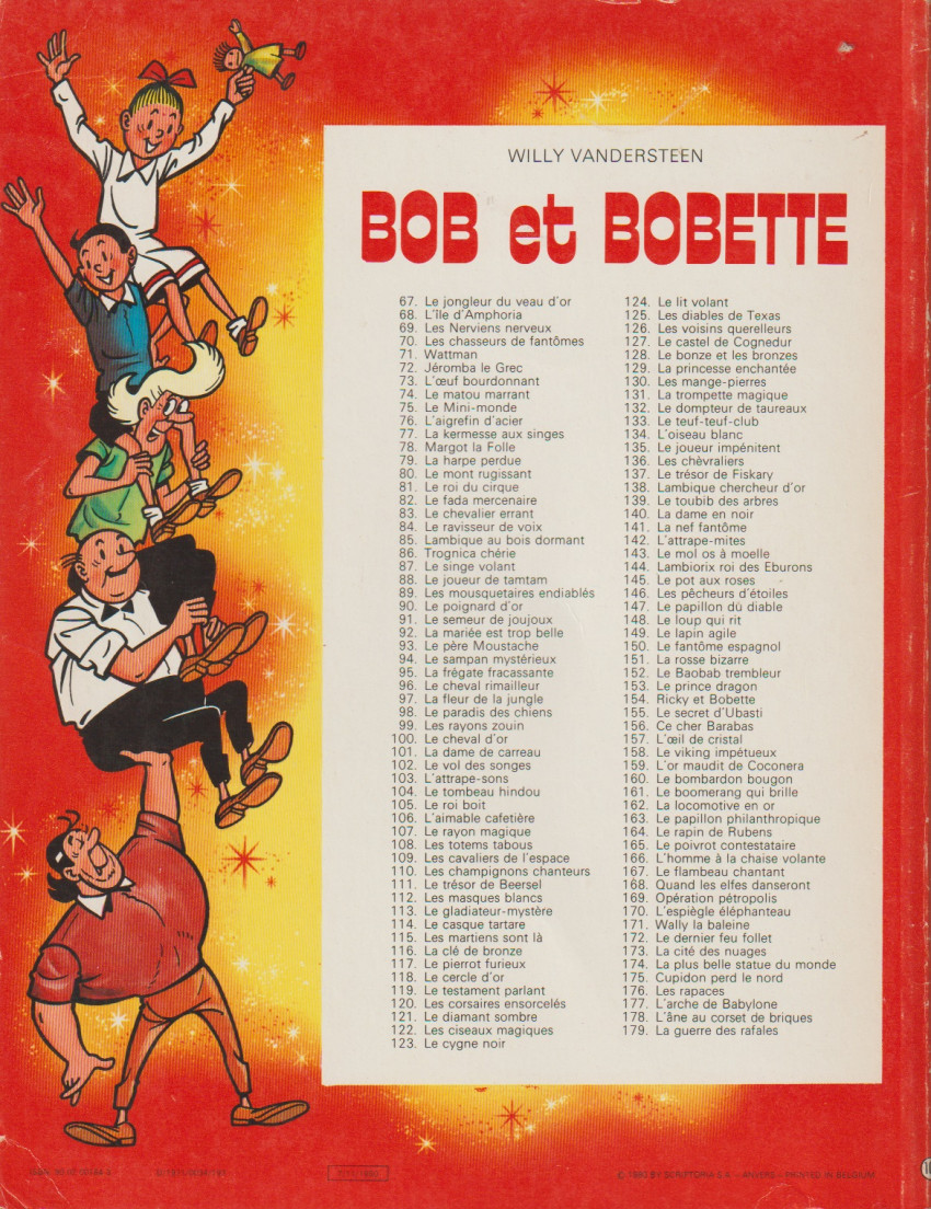 Verso de l'album Bob et Bobette Tome 106 l'aimable cafetière