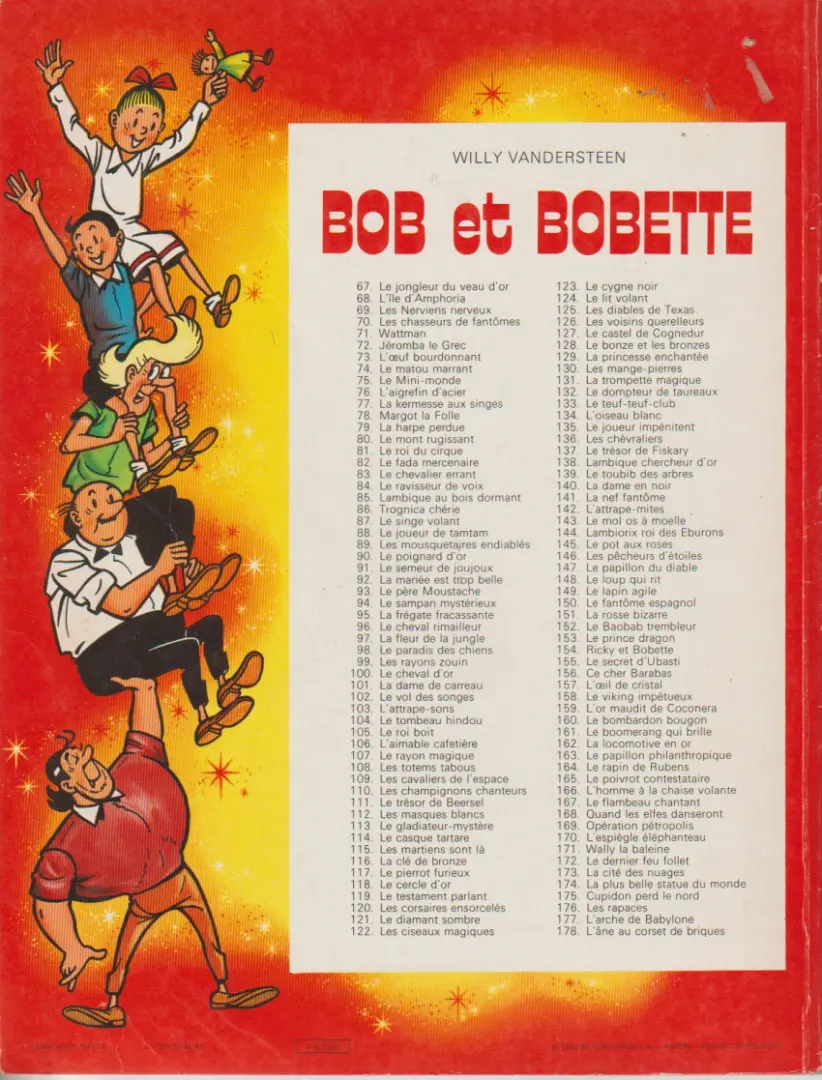 Verso de l'album Bob et Bobette Tome 154 Ricky et Bobette