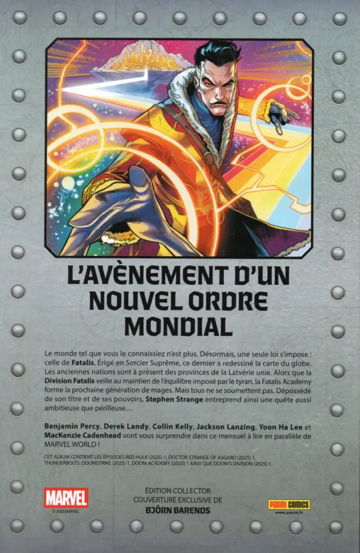 Verso de l'album Doom World - Le règne de Fatalis Volume 1/8