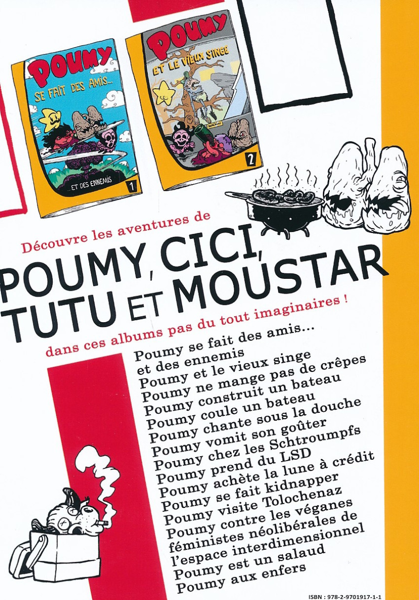 Verso de l'album Poumy 1 Poumy se fait des amis... et des ennemis