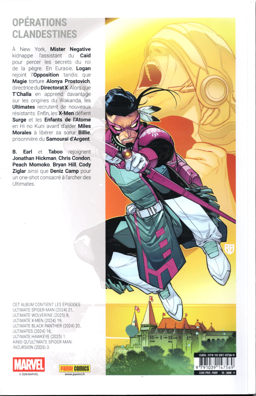 Verso de l'album Ultimate Universe 13