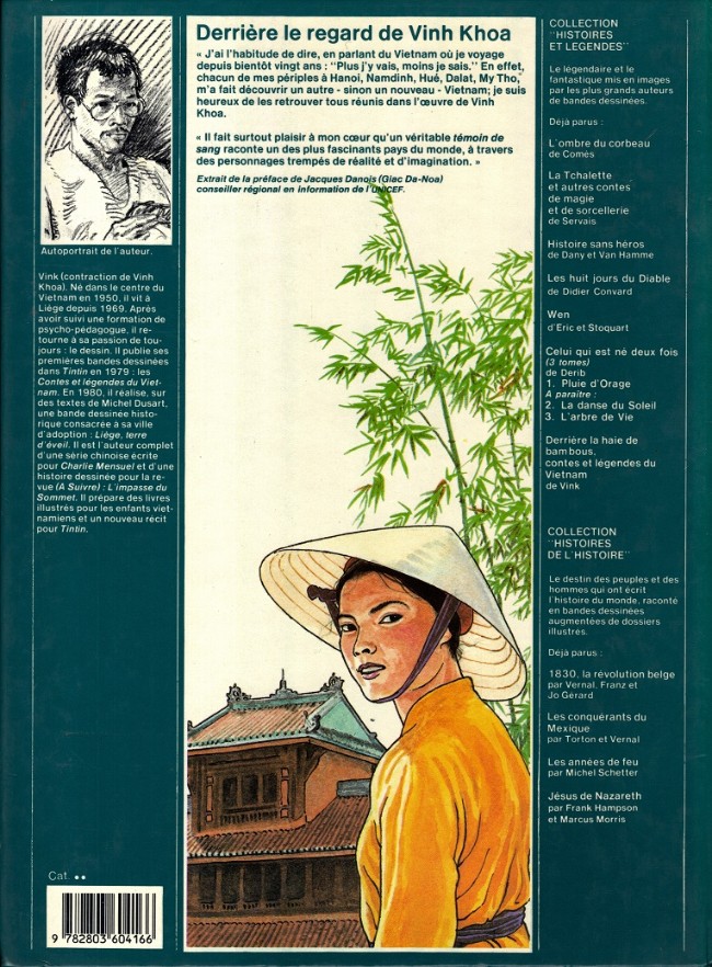 Verso de l'album Derrière la haie de bambous Contes et Légendes du Vietnam