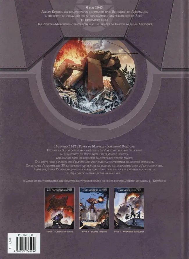 Verso de l'album Les Divisions de fer Tome 3 Opération Rebalance