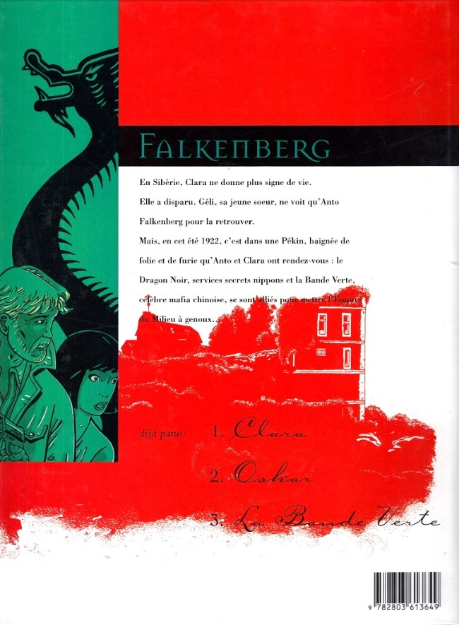 Verso de l'album Falkenberg Tome 3 La bande verte