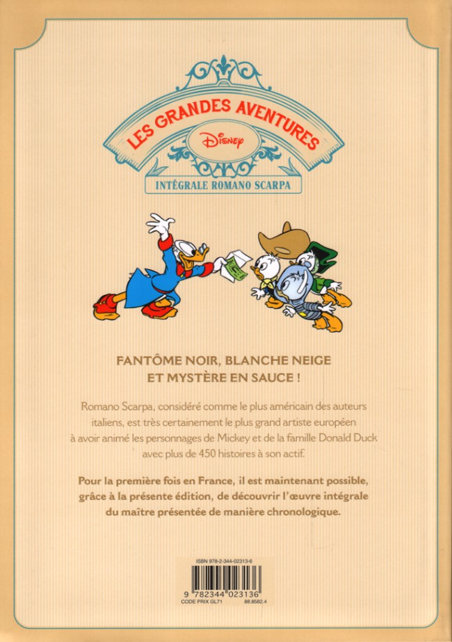 Verso de l'album Les Grandes aventures Disney Tome 1 1953/1956 : Le double secret du fantôme noir et autres histoires