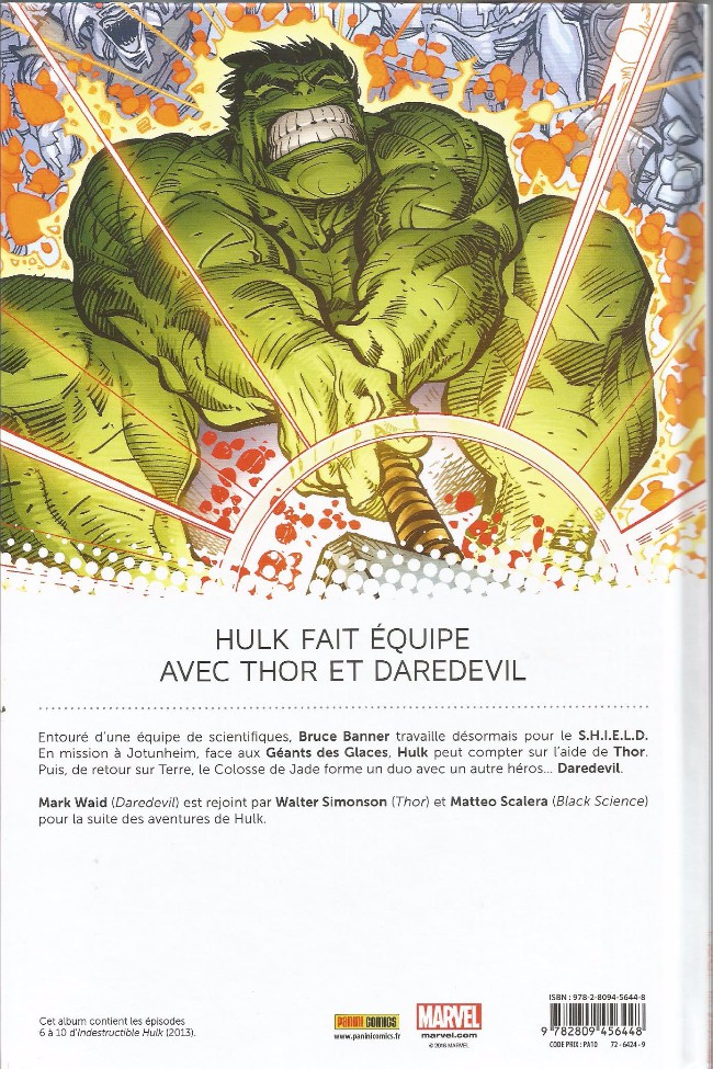 Verso de l'album Hulk -  Indestructible Hulk Tome 2 Des dieux et des monstres