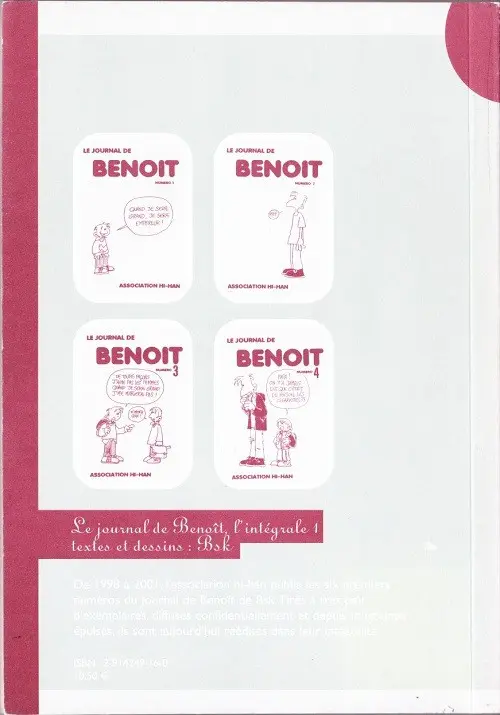 Verso de l'album Le Journal de Benoît L'Intégrale Vol. 1