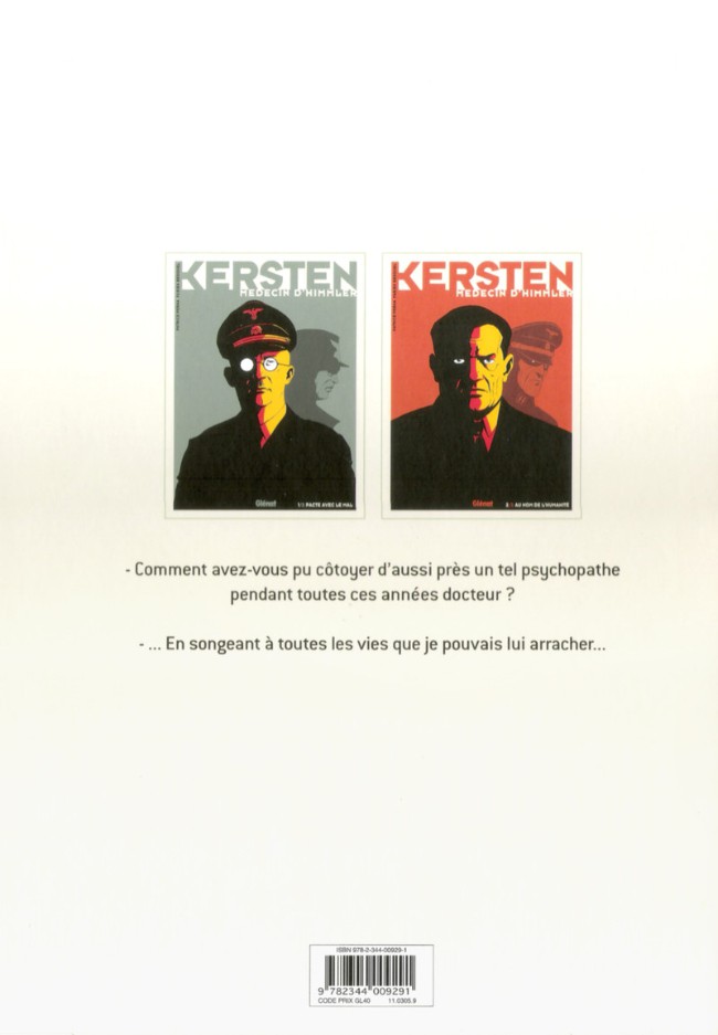 Verso de l'album Kersten, médecin d'Himmler Tome 2 Au nom de l'humanité