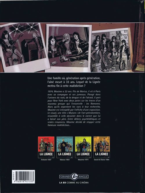 Verso de l'album La Lignée Tome 3 Maxime 1973