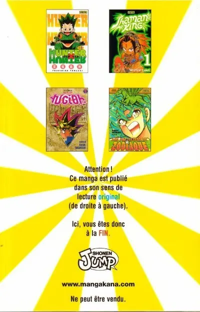Verso de l'album Manga découverte