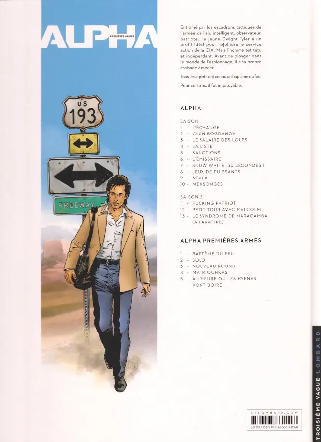 Verso de l'album Alpha Premières Armes Tome 5 À l'heure où les hyènes vont boire