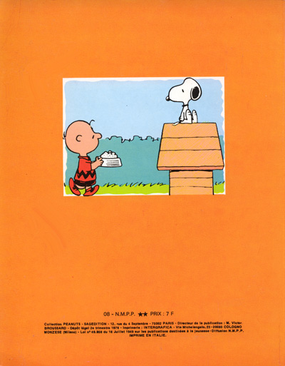 Verso de l'album Charlie Brown et Snoopy Tome 1